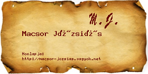 Macsor Józsiás névjegykártya